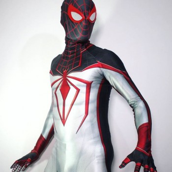 Spiderman Cosplay Costume - Full Bodysuit Zentai for Adults Cosplay White Blue 